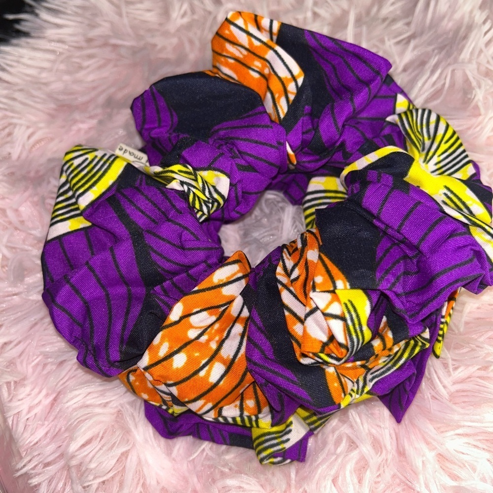Colorful Hair Scrunchie. X-Large - Picture 2 of 2
